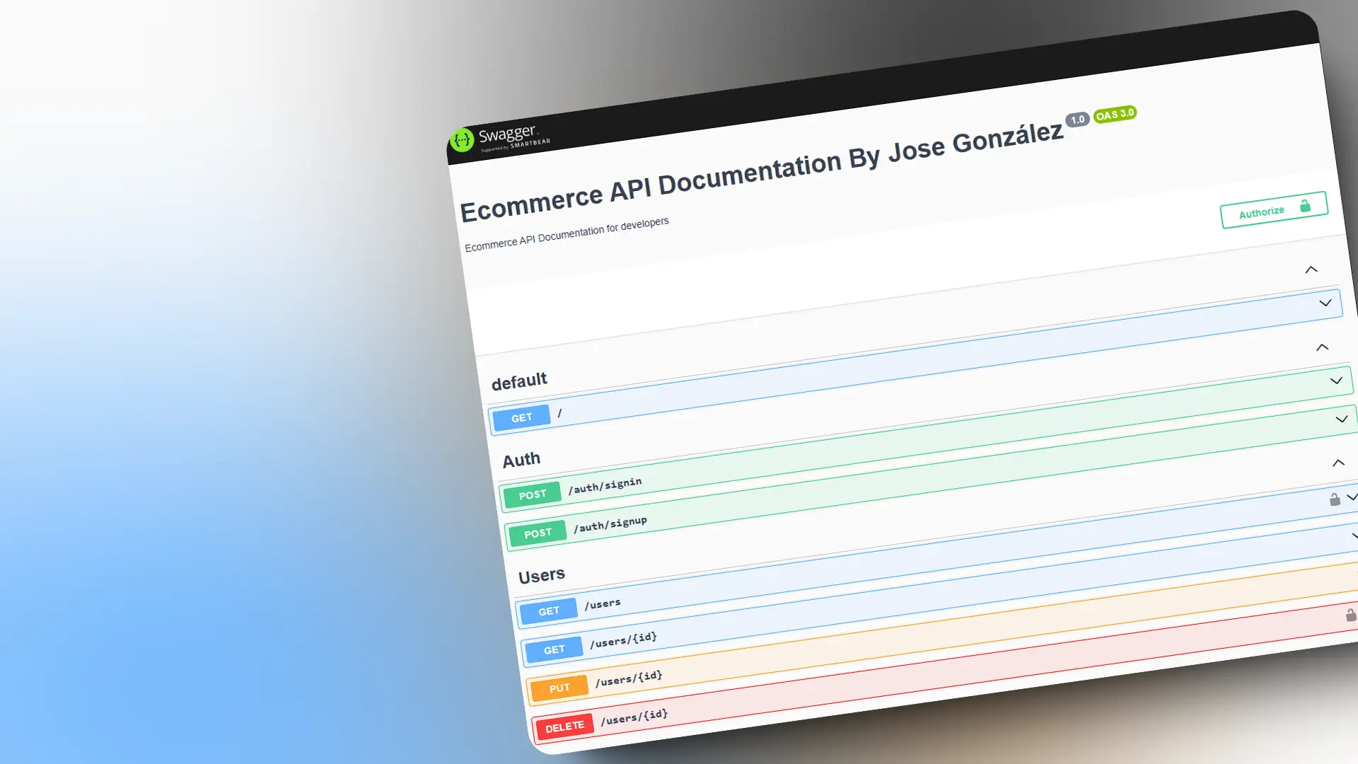 Screenshot of E-commerce API